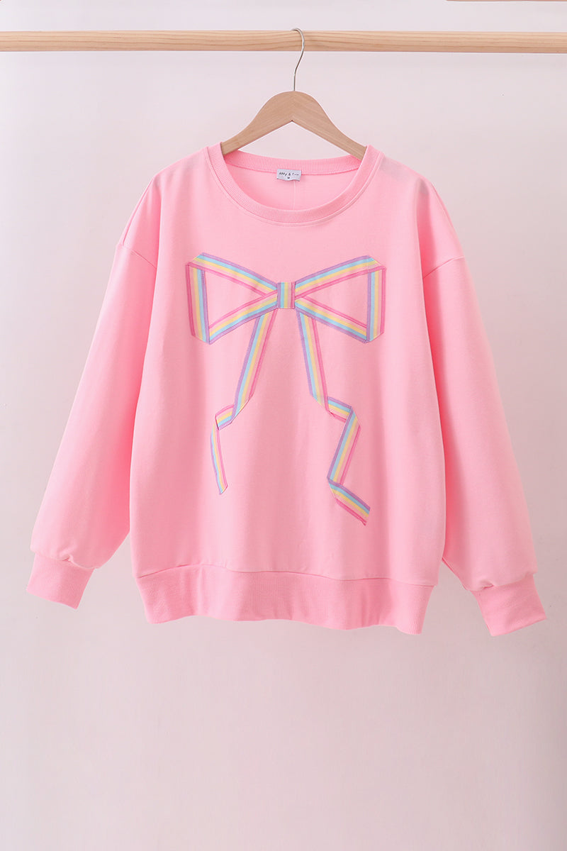 Ribbon Bow Sweatshirt – Pink | Mommy & Me