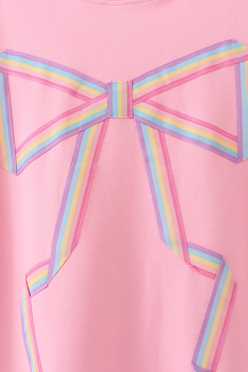 Ribbon Bow Sweatshirt – Pink | Mommy & Me