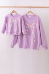 Ribbon Bow Sweatshirt – Lavender | Mommy & Me
