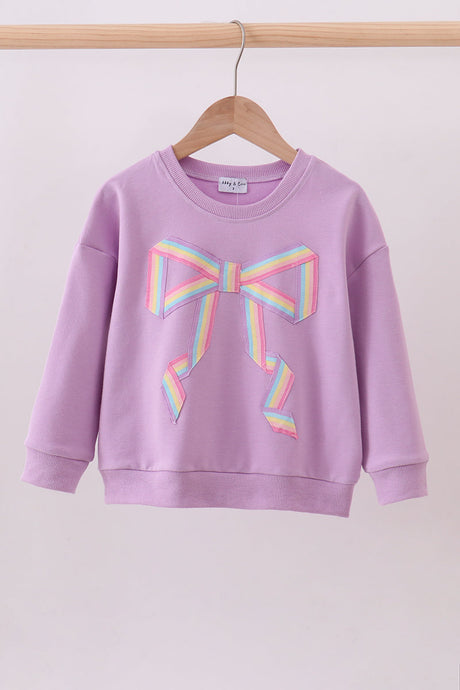 Ribbon Bow Sweatshirt – Lavender | Mommy & Me