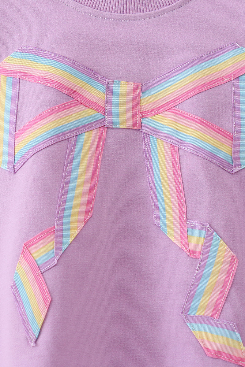 Ribbon Bow Sweatshirt – Lavender | Mommy & Me