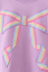 Ribbon Bow Sweatshirt – Lavender | Mommy & Me