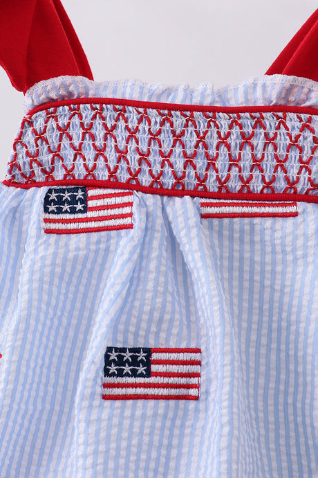 Liberty Lane Seersucker Smocked Baby Bubble