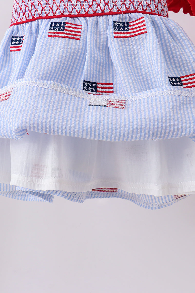 Liberty Lane Seersucker Smocked Bloomers Set