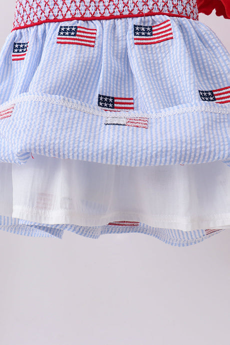 Liberty Lane Seersucker Smocked Bloomers Set