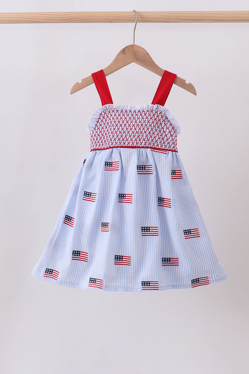 Liberty Lane Seersucker Smocked Dress