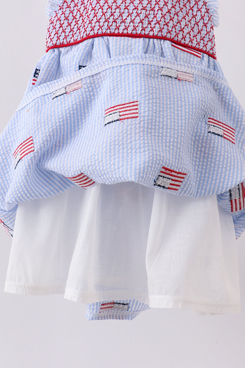 Liberty Lane Seersucker Smocked Dress