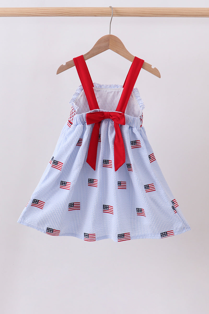 Liberty Lane Seersucker Smocked Dress