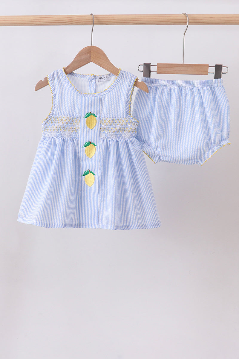 Sweet Lemon Days Seersucker Baby Set