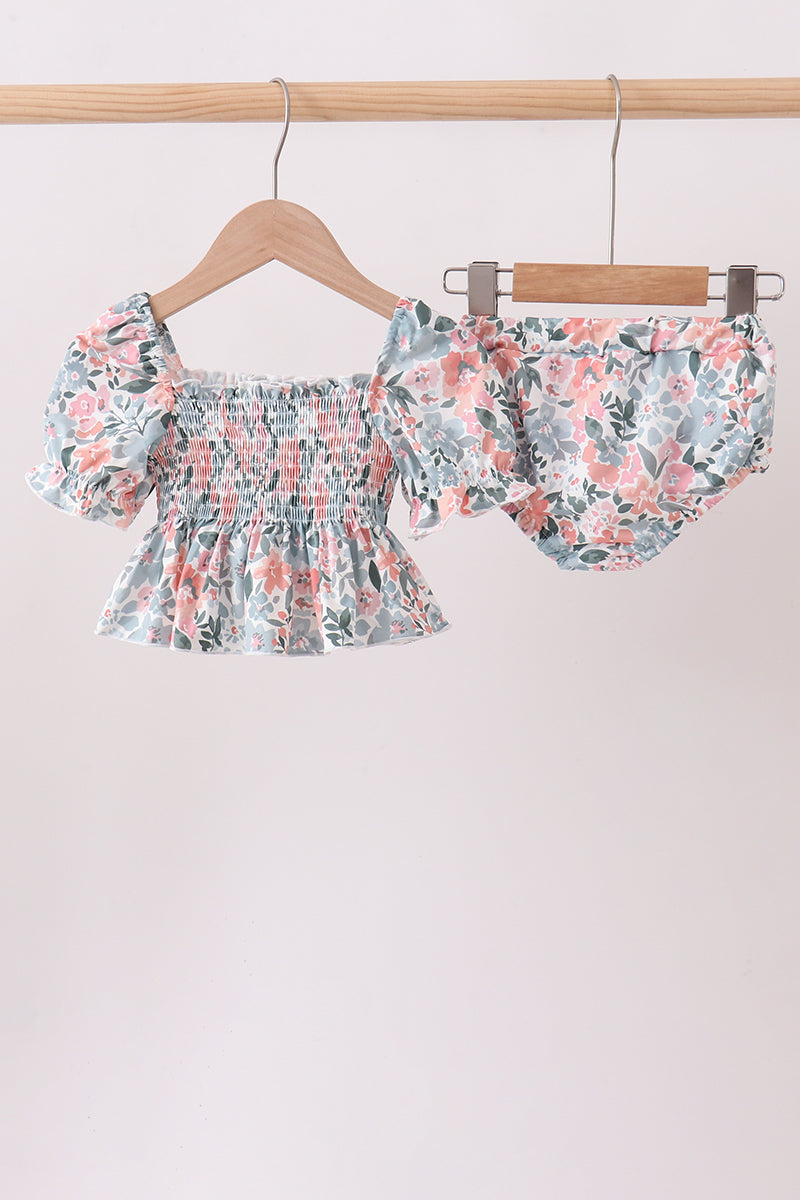 Whispering Blooms Smocked Swim Set | UPF 50+