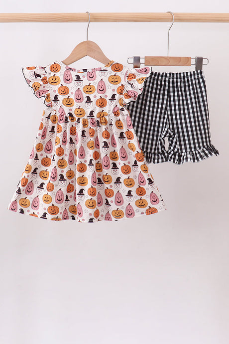 Pumpkin Parade Ruffle Shorts Set