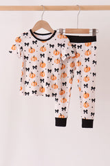 Pumpkin & Bows Bamboo Pajama Set