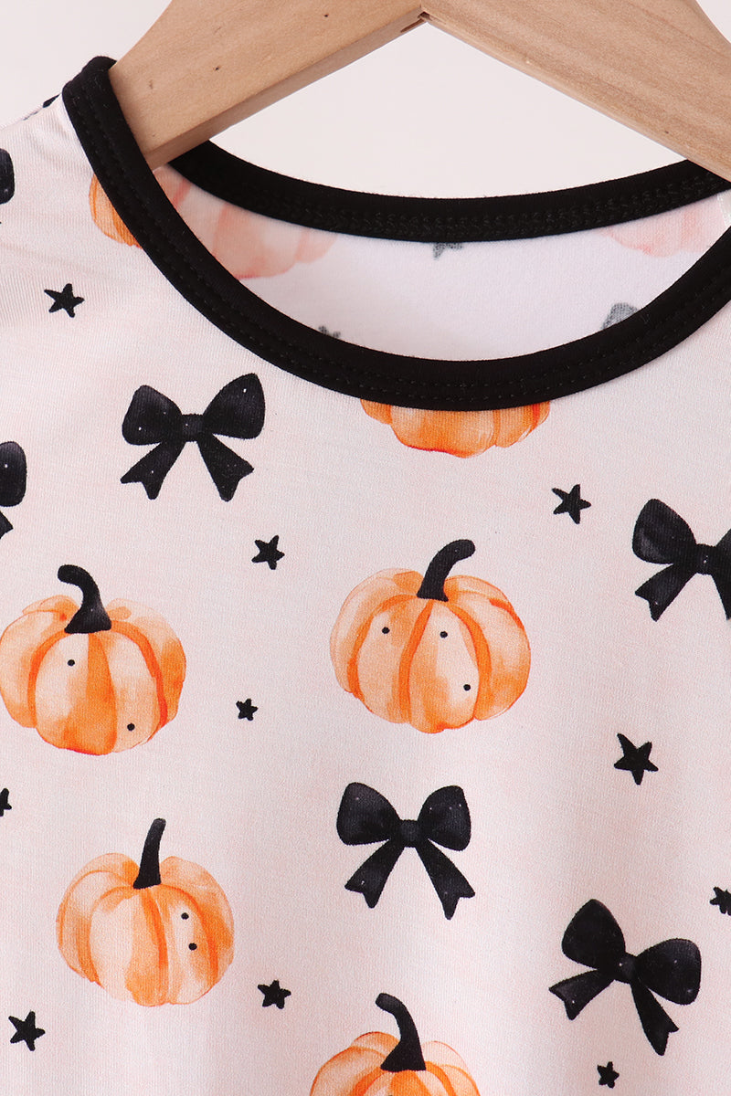 Pumpkin & Bows Bamboo Pajama Set