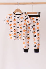 Pumpkin & Bows Bamboo Pajama Set