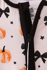 Pumpkins & Bows Bamboo Zippy Romper