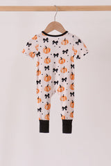 Pumpkins & Bows Bamboo Zippy Romper