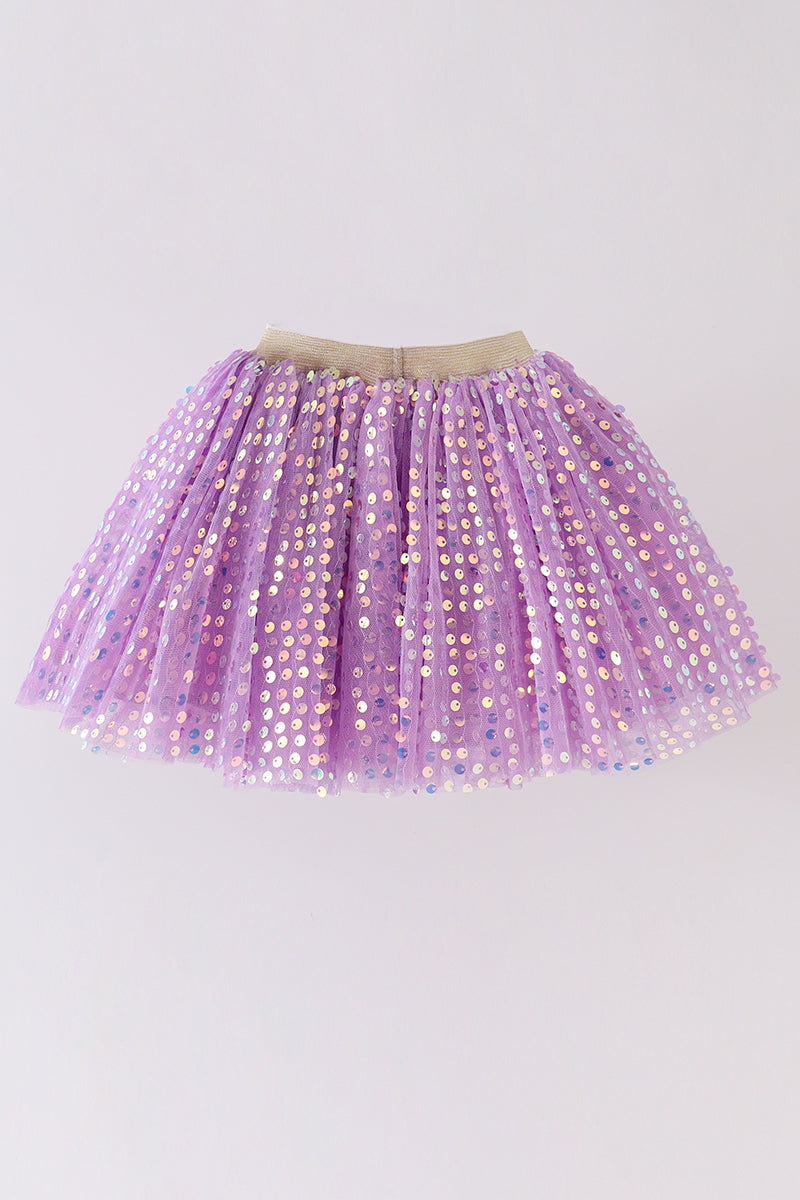 Sparkling Purple Sequin Tutu Skirt by Abby & Evie