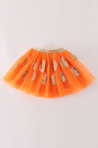 Orange Pumpkin Sequin Tutu Skirt by Abby & Evie