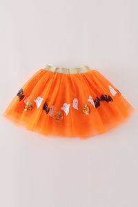 Orange Halloween Sequin Tutu Skirt by Abby & Evie