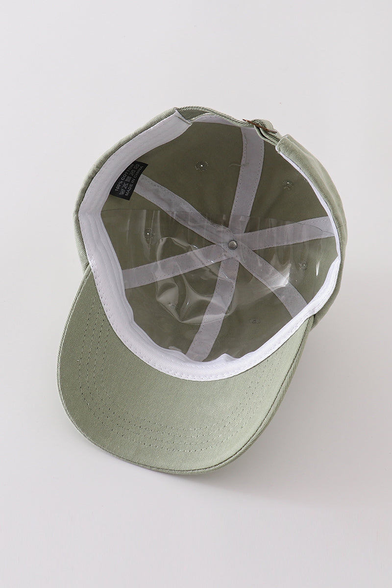 Big Bro & Little Bro Sage Green Baseball Cap Set by Abby & Evie