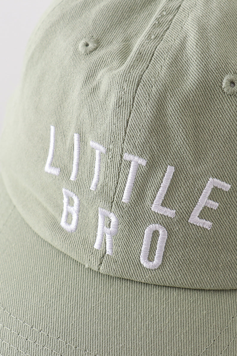 Big Bro & Little Bro Sage Green Baseball Cap Set by Abby & Evie