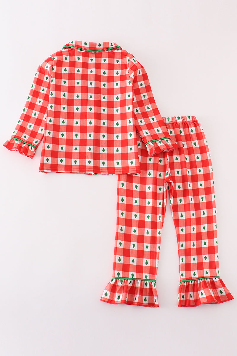 Plaid Tidings Girls Ruffle Loungewear Set by Abby & Evie