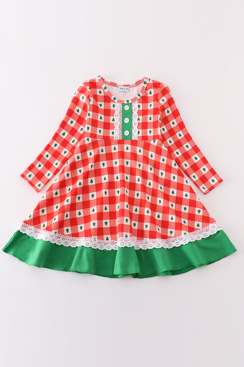 Plaid Tidings Twirl Dress by Abby & Evie