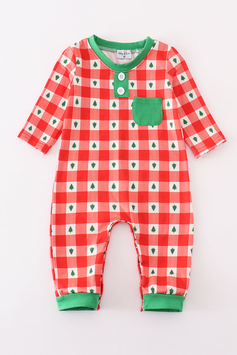 Plaid Tidings Baby Romper by Abby & Evie