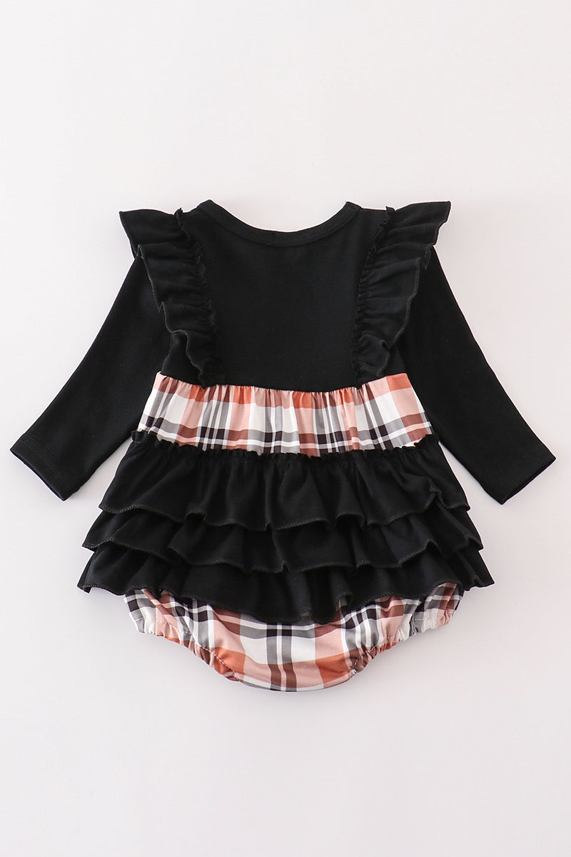 Rustic Plaid Ruffled Baby Bubble by Abby & Evie