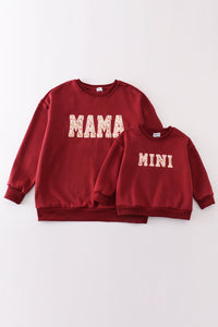 Maroon Cozy Mama & Mini Fleece Sweatshirts by Abby & Evie