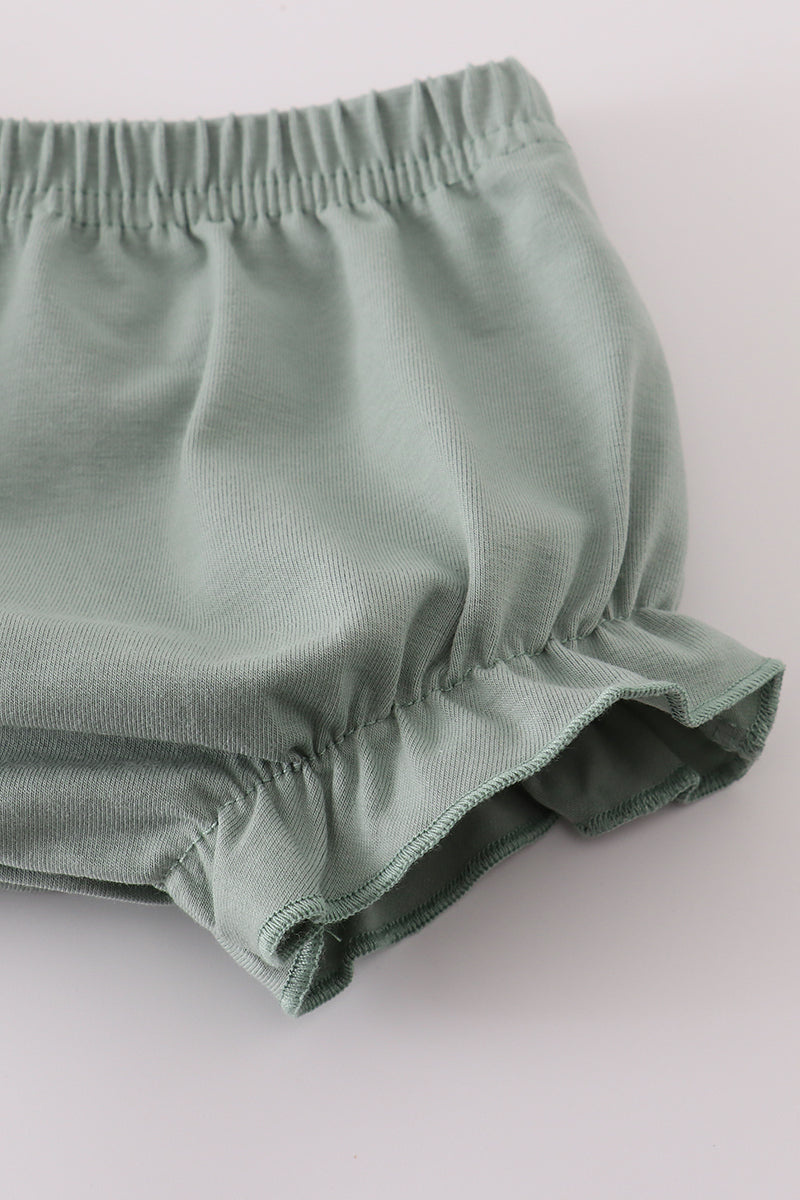 Sweet Sage Ruffle Baby Bloomers Set
