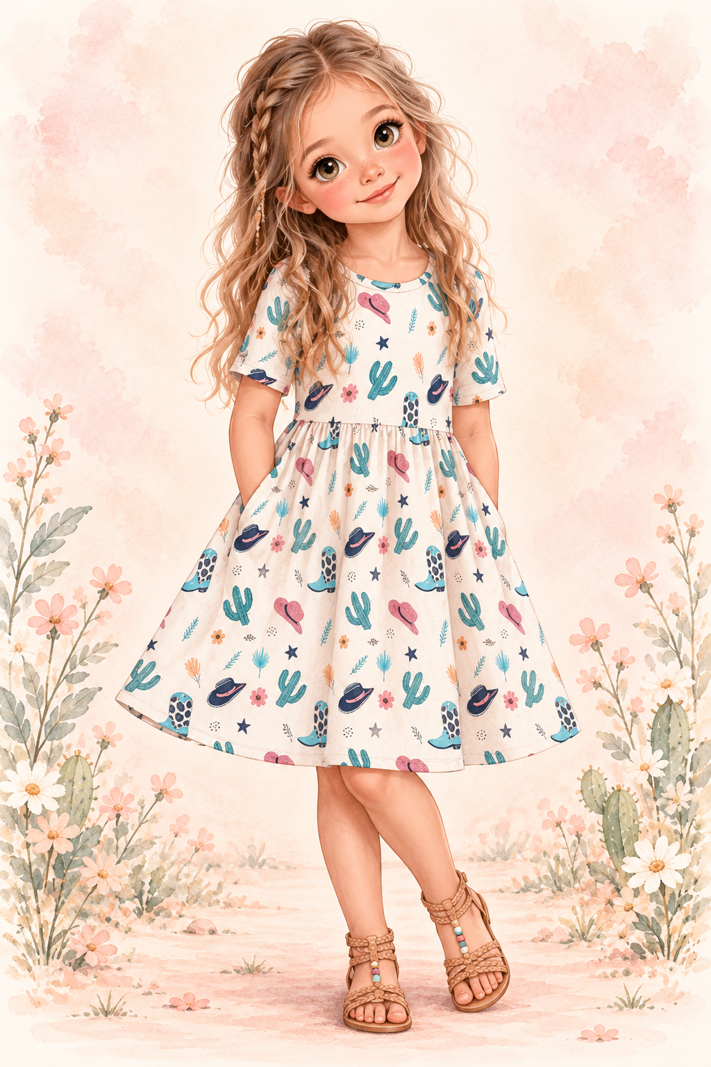 Western Whimsy Bamboo Twirl Dress | Landrie Lou