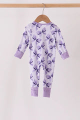Lavender Bows Bamboo Zippy Romper