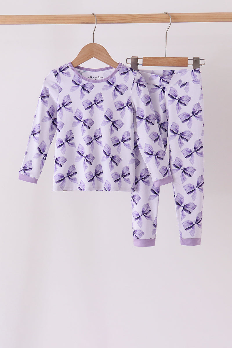 Lavender Bows Bamboo Pajama Set