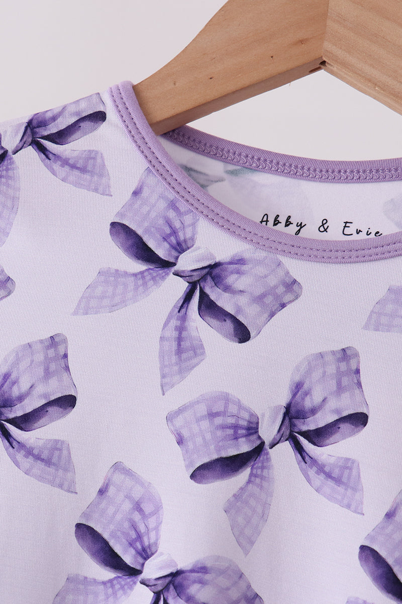 Lavender Bows Bamboo Pajama Set