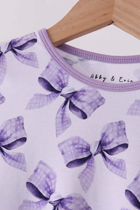 Lavender Bows Bamboo Pajama Set