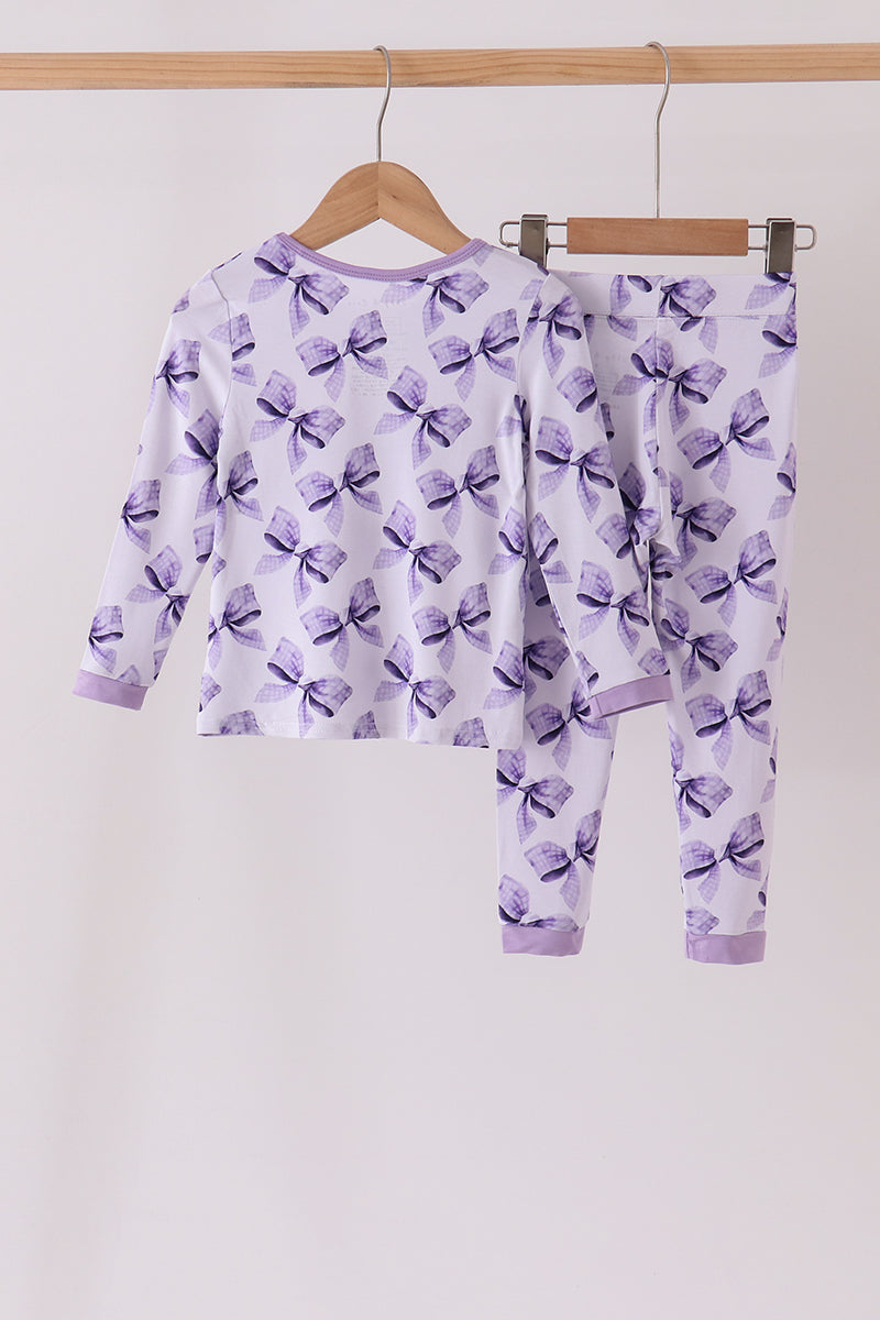 Lavender Bows Bamboo Pajama Set