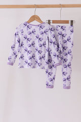 Lavender Bows Bamboo Pajama Set