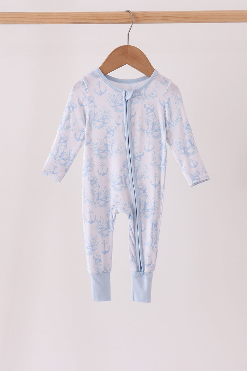 Anchors & Paws Bamboo Zippy Romper