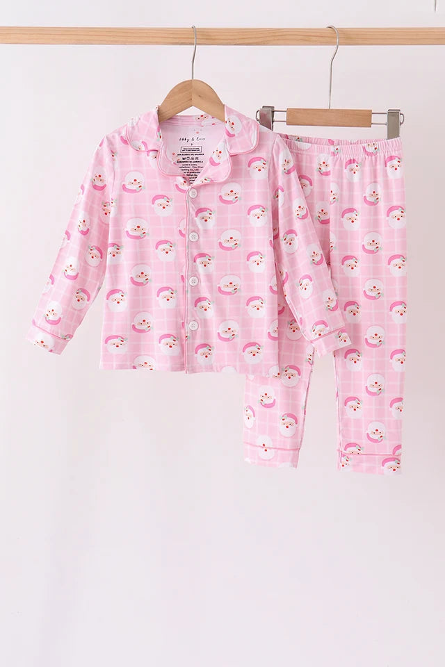 Pink North Pole Plaid Bamboo Pajama Set