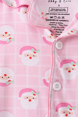 Pink North Pole Plaid Bamboo Pajama Set