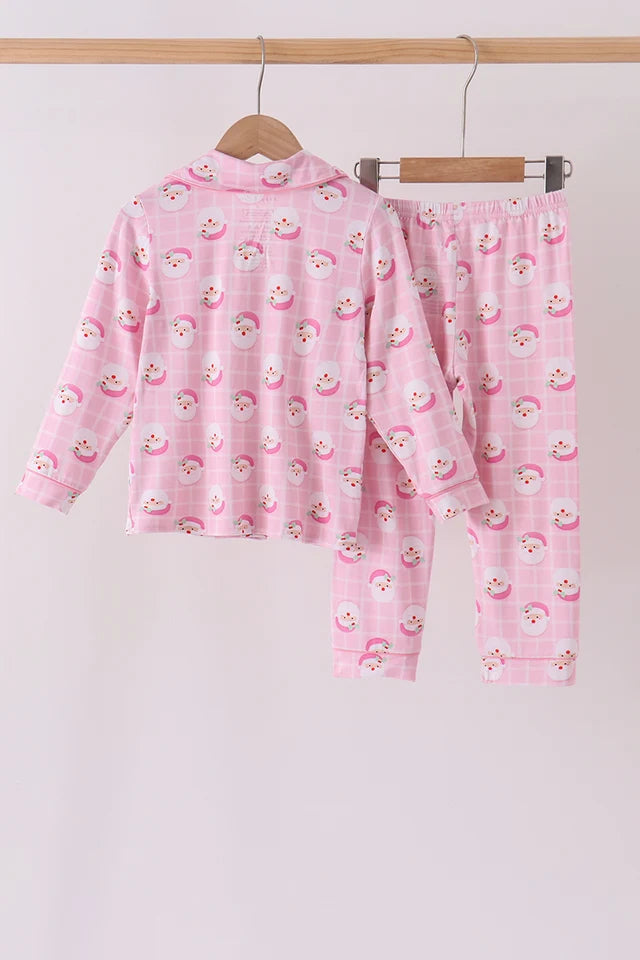 Pink North Pole Plaid Bamboo Pajama Set