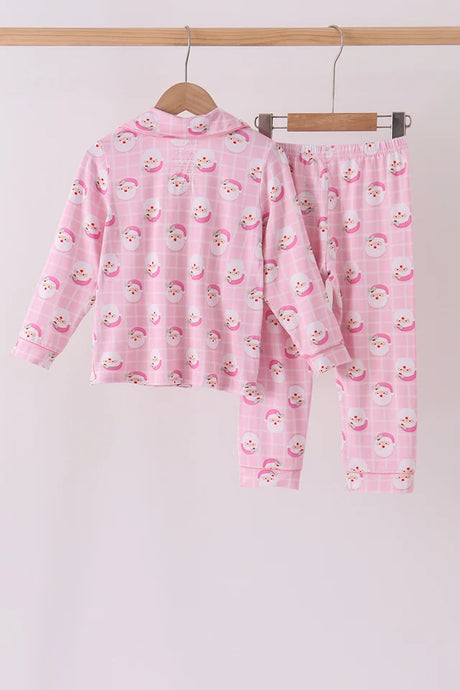 Pink North Pole Plaid Bamboo Pajama Set