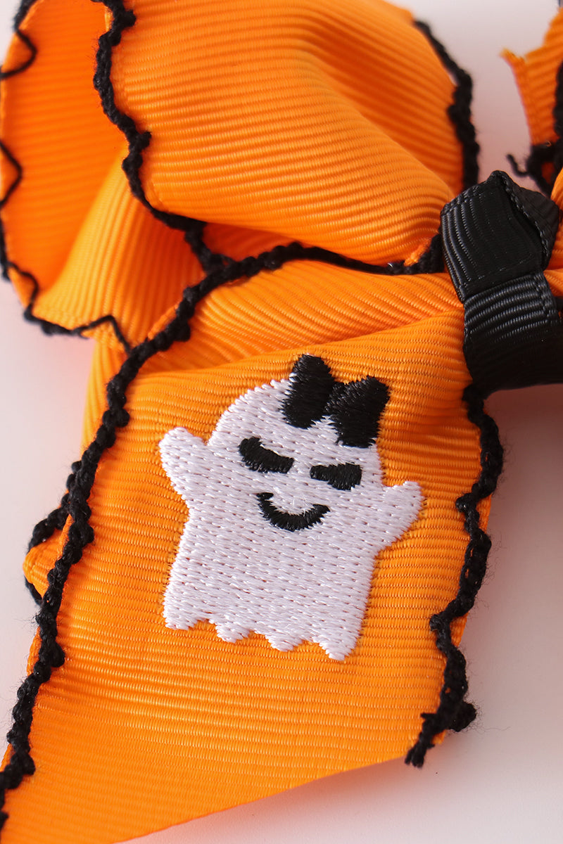 Little Boo Ghost Crochet-Edge Hair Bow
