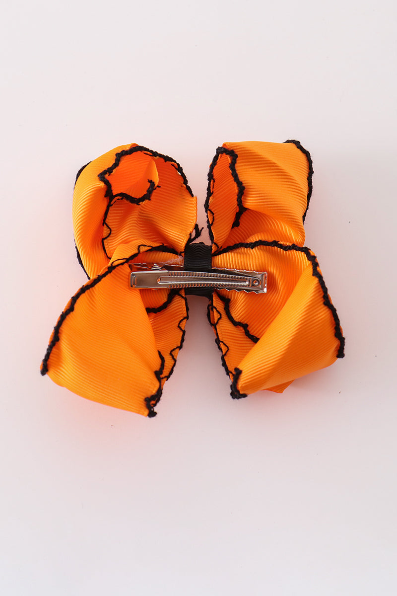 Little Boo Ghost Crochet-Edge Hair Bow