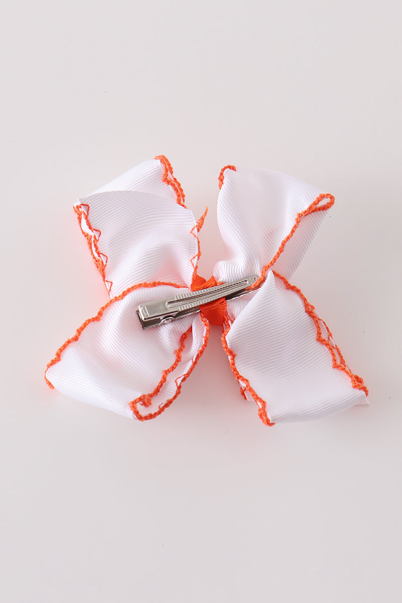 Pumpkin Patch Crochet-Edge Hair Bow