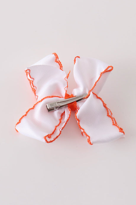 Pumpkin Patch Crochet-Edge Hair Bow