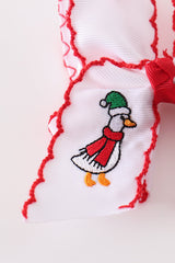 Christmas Goose Crochet-Edge Hair Bow