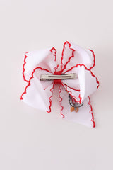 Christmas Goose Crochet-Edge Hair Bow