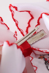 Christmas Goose Crochet-Edge Hair Bow